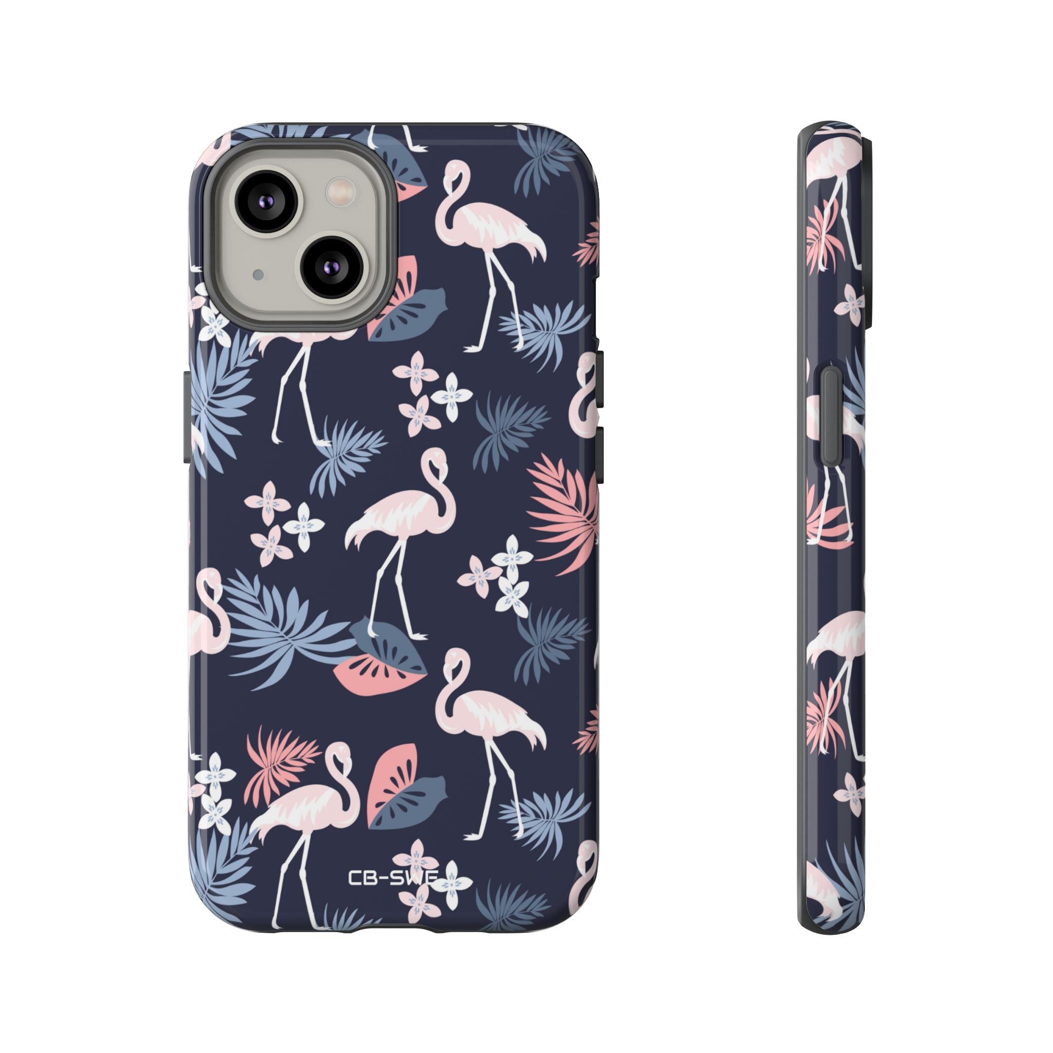 Flamingos Dance Playfully - iPhone Case
