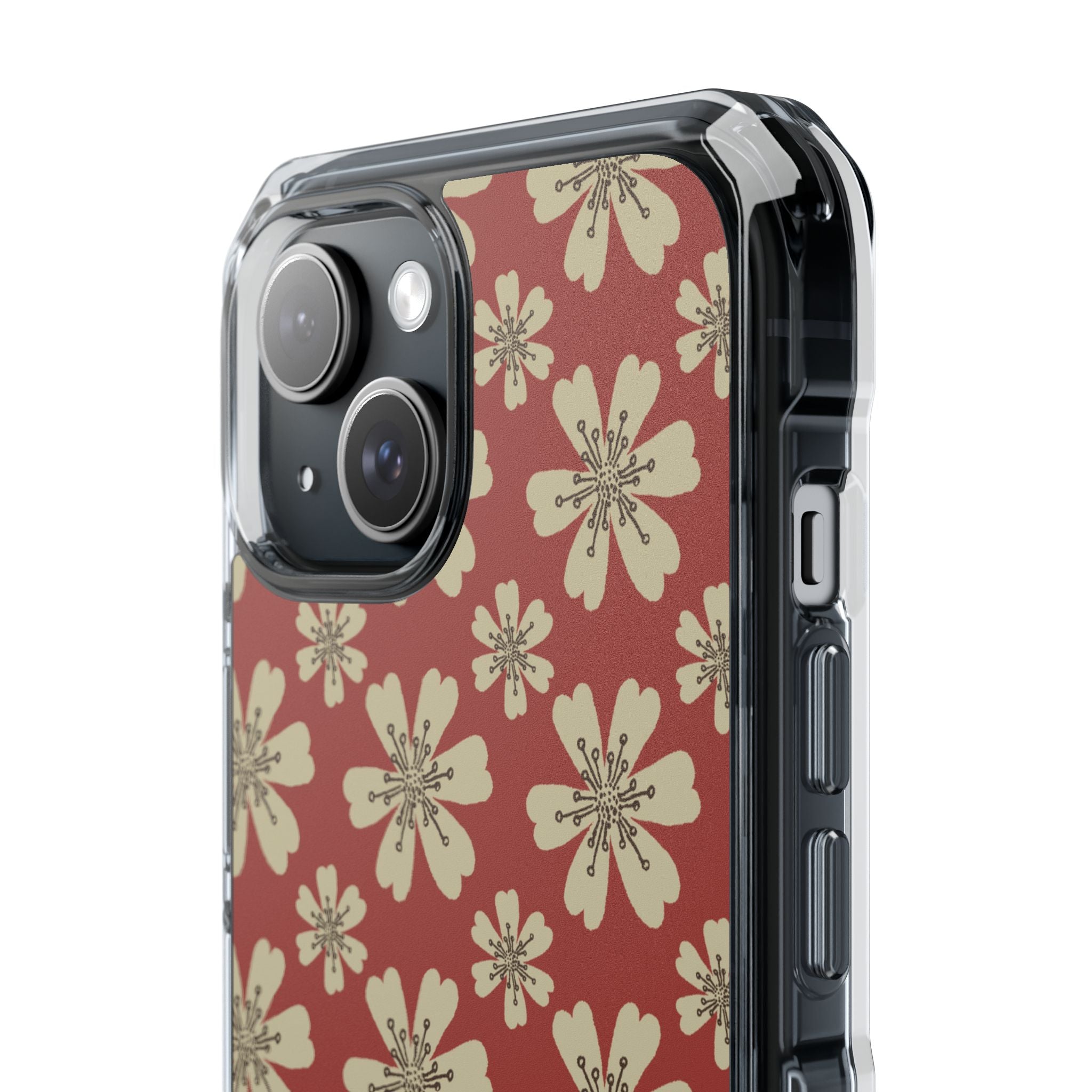 Retro Red Florals iPhone Case - Impact
