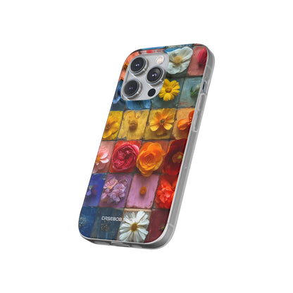 Vibrant Floral Tiles - Flexi iPhone 14 Phone Case