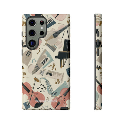 Beige Musical Instruments Pattern - Tough Samsung S23 Phone Case