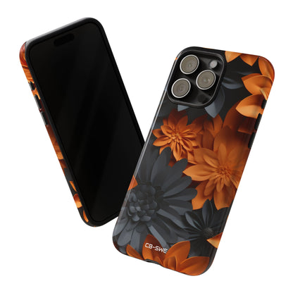 Graphical Orange Florals - iPhone Case