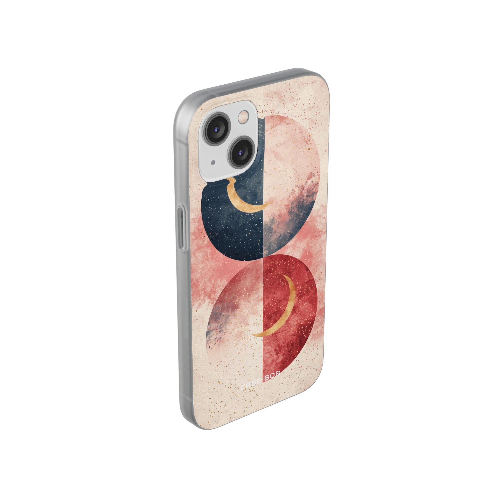 Golden Crescent Circles iPhone 14 Case - Soft
