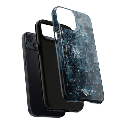 Weathered Blue Tapestry with Cracked Layers iPhone 14 | Tough+ Phone Case