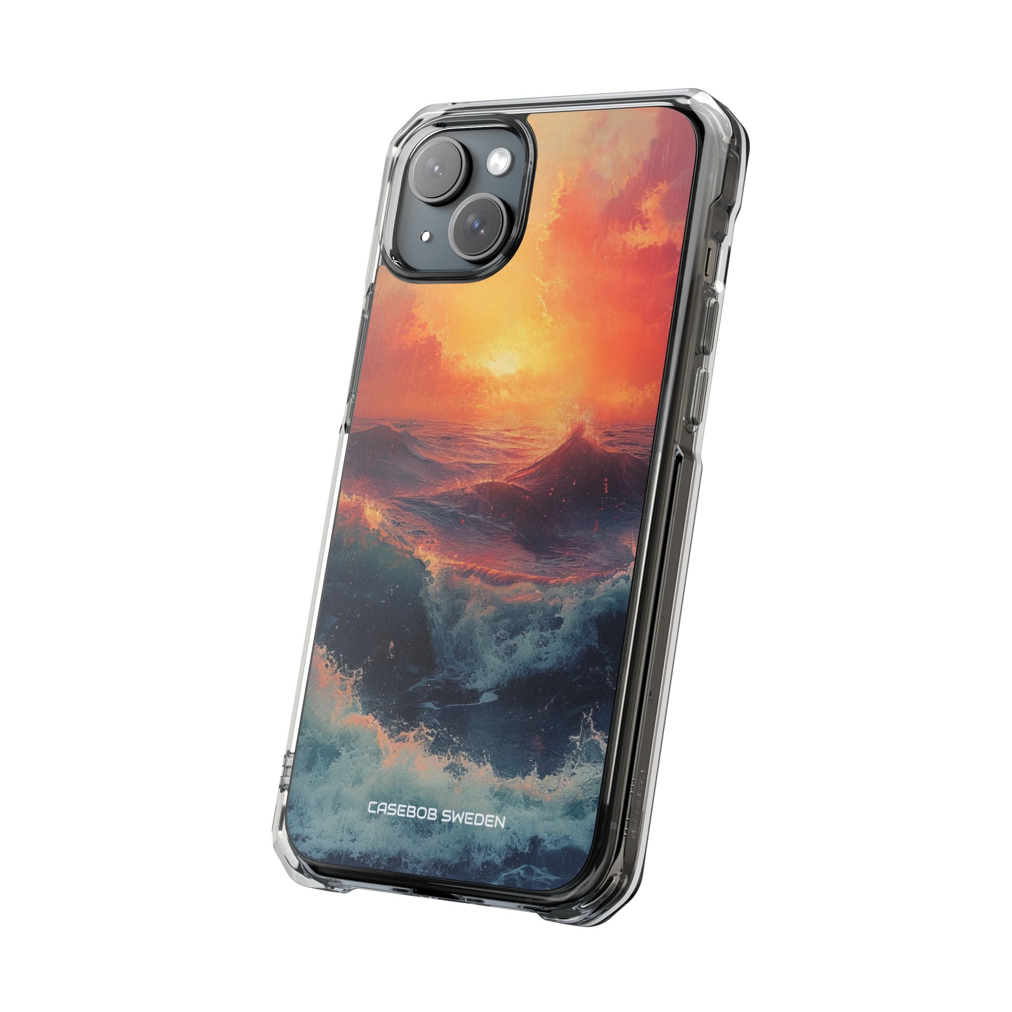 Ocean Sunset Waves - Clear Impact iPhone 15 Phone Case