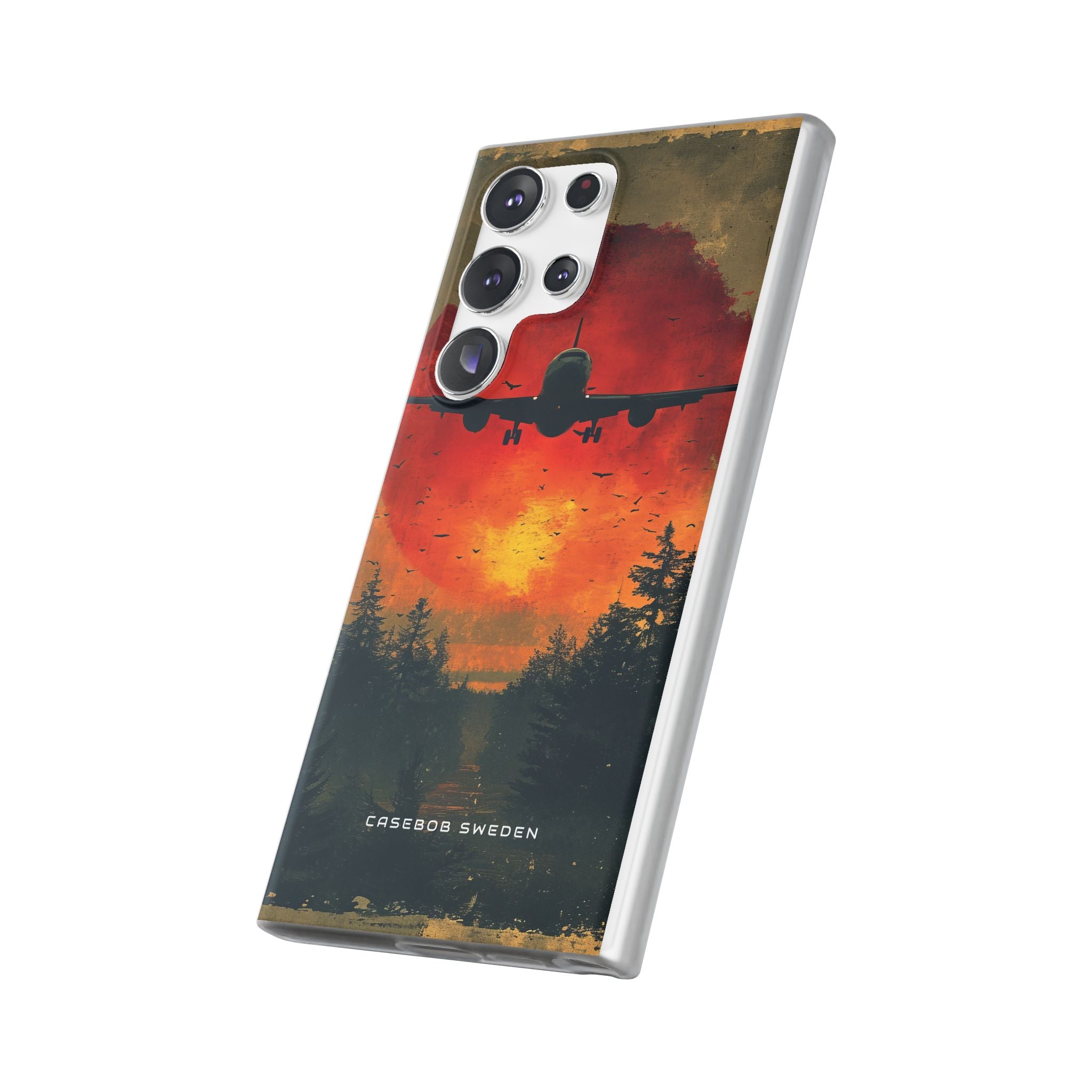 Vintage Sunset Airplane Silhouette Samsung S23 - Flexi Phone Case