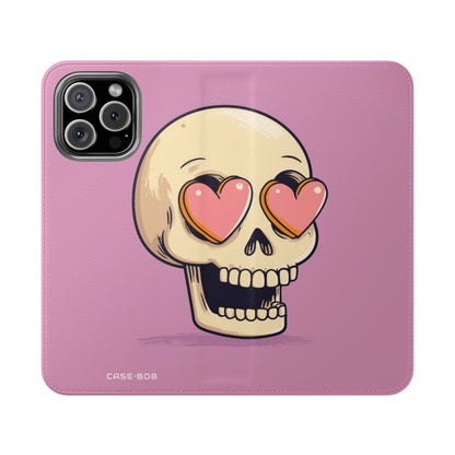 Heart Eyes Skull - iPhone 16 Max Case - Wallet