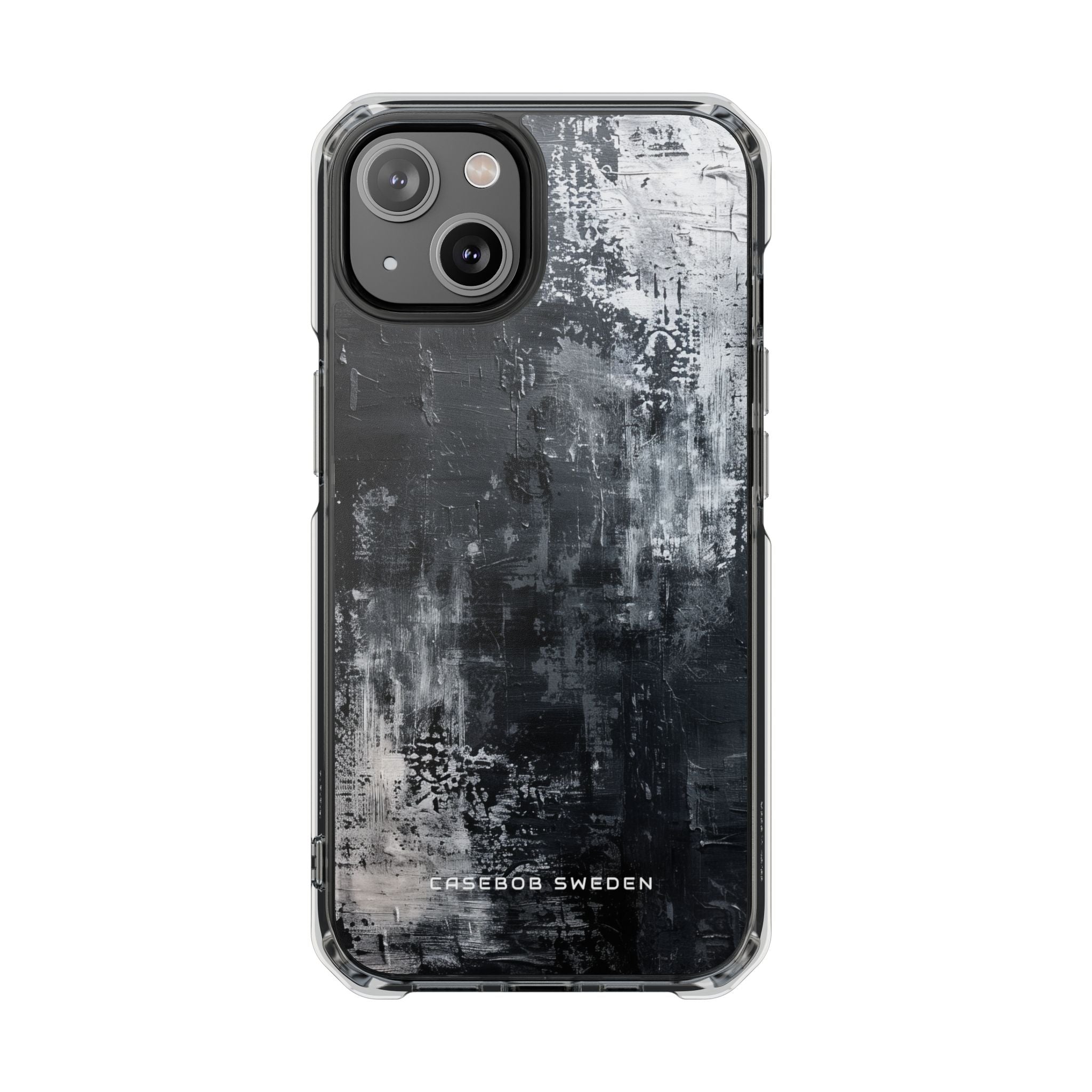 Textured Monochrome Blossom iPhone 14 - Clear Impact Phone Case