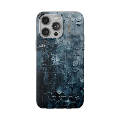 Weathered Blue Tapestry with Cracked Layers iPhone 14 - Flexi Phone Case