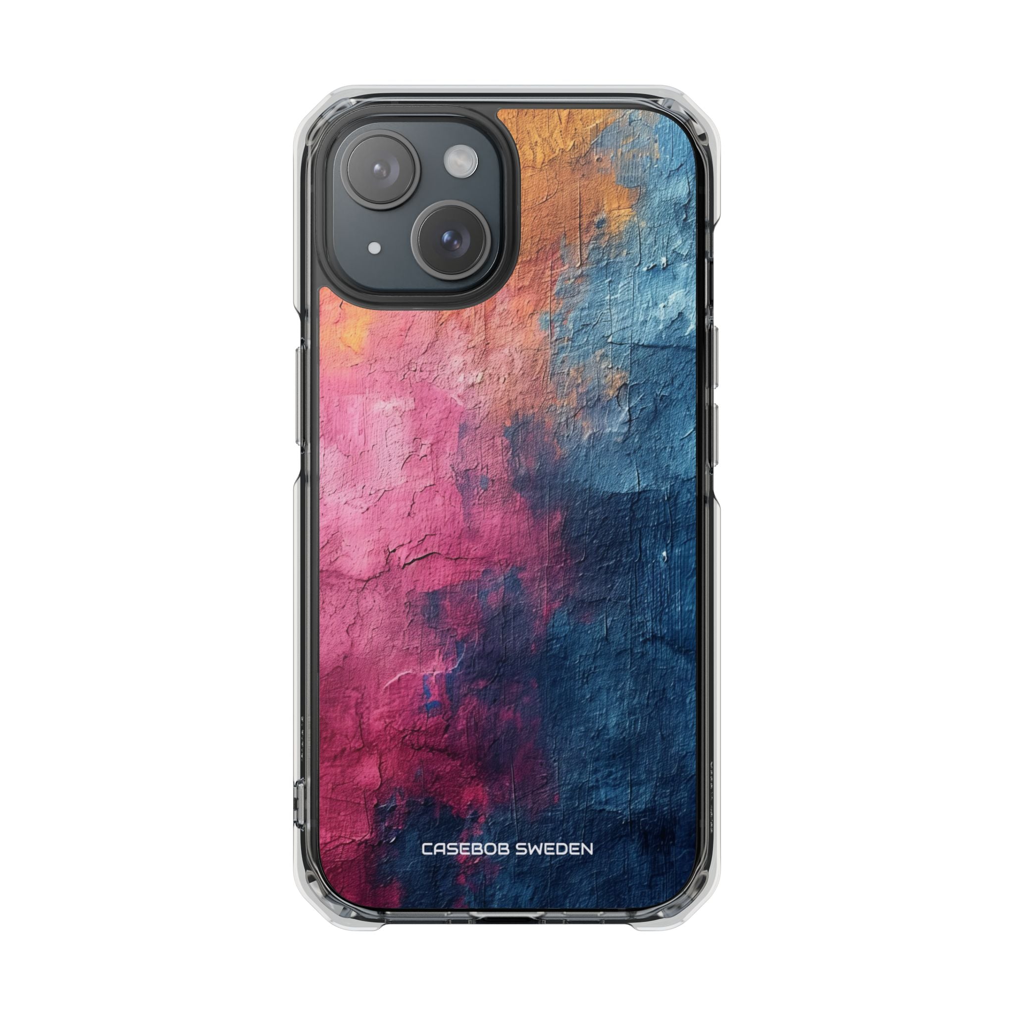 Blue Pink Abstract - Clear Impact iPhone 15 Phone Case