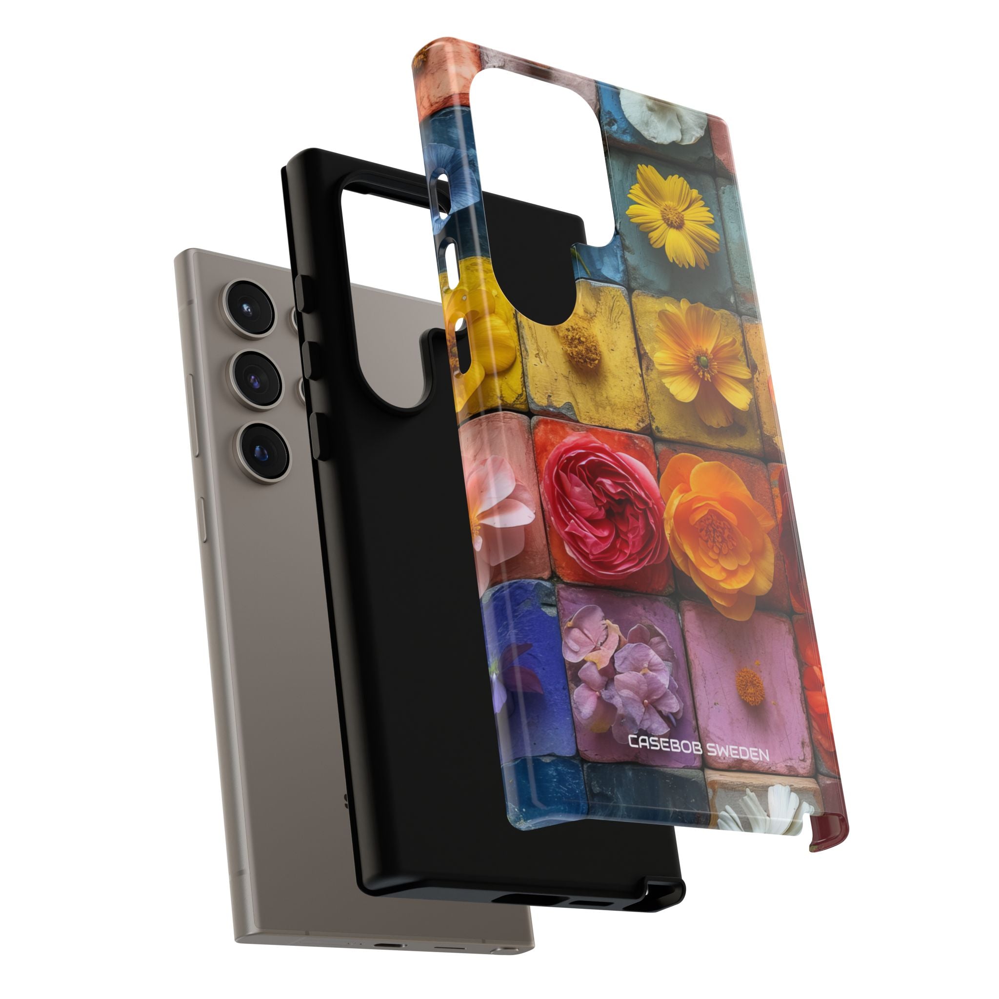 Vibrant Floral Tiles - Tough Samsung S24 Phone Case