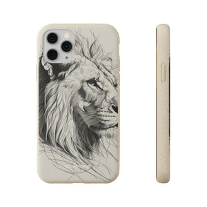 Majestic Linework Lion | Biodegradable Phone Case