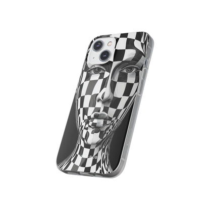 Checkered Face iPhone 14 Case - Soft