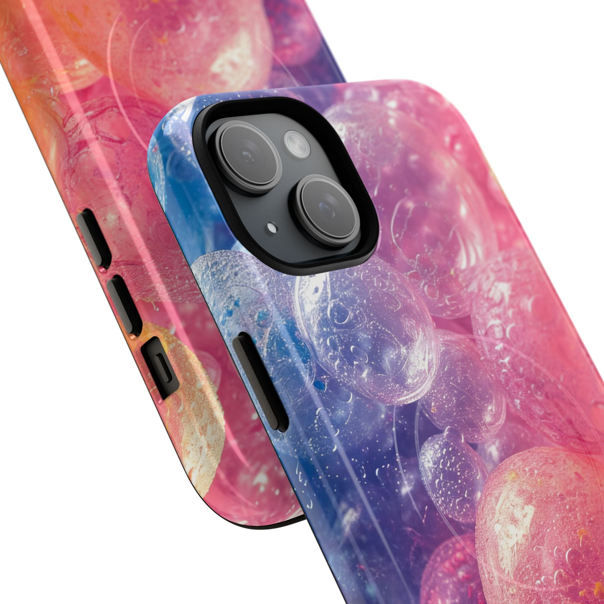 Pink Blue Glossy Spheres - Tough + MagSafe® iPhone 15 Phone Case