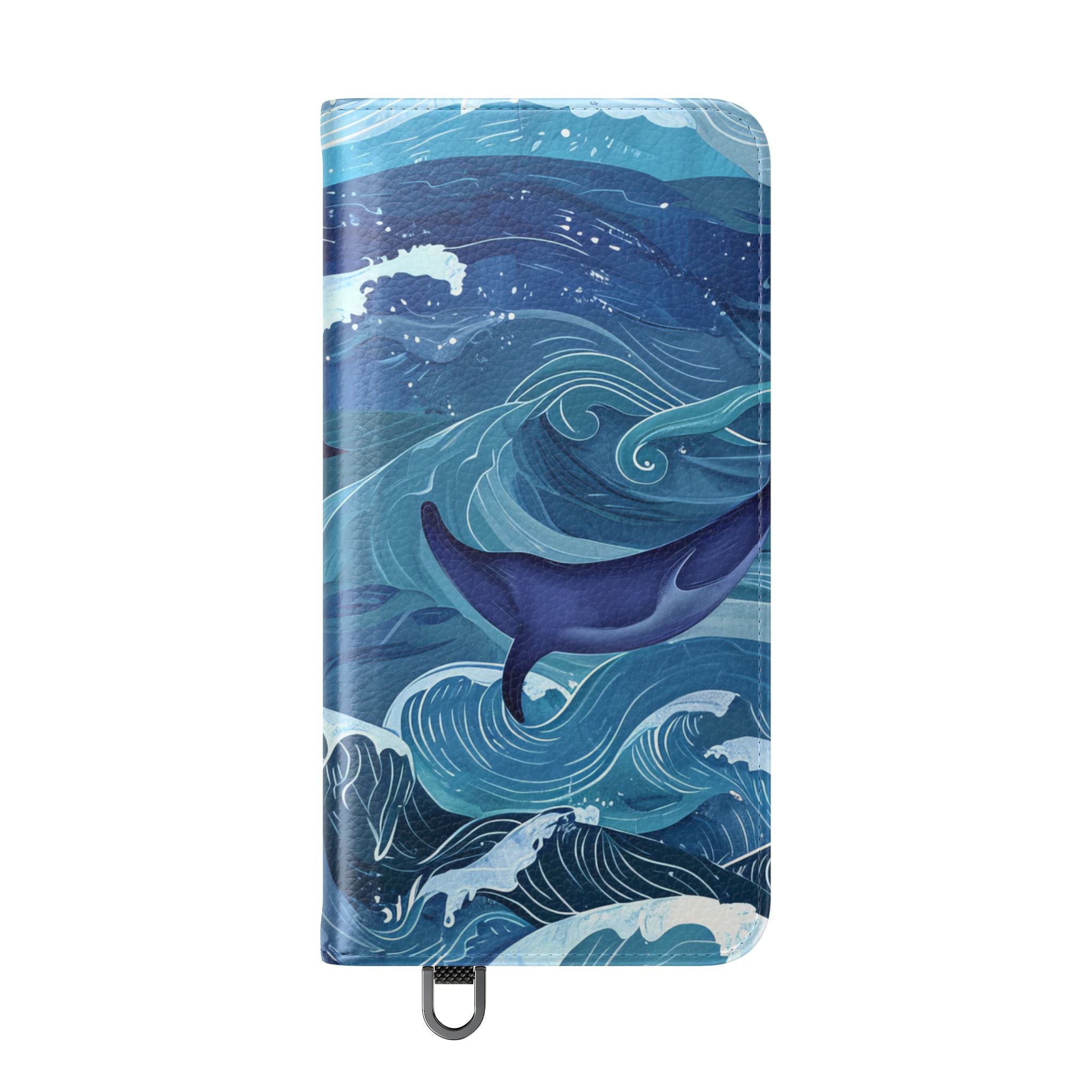 Dolphin Wave Dance - Samsung S25 Case - Wallet