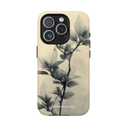 Beige Branch Art - Tough + MagSafe® iPhone 15 Phone Case