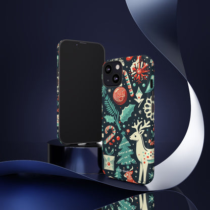 Festive Snowflakes Dance - iPhone Case