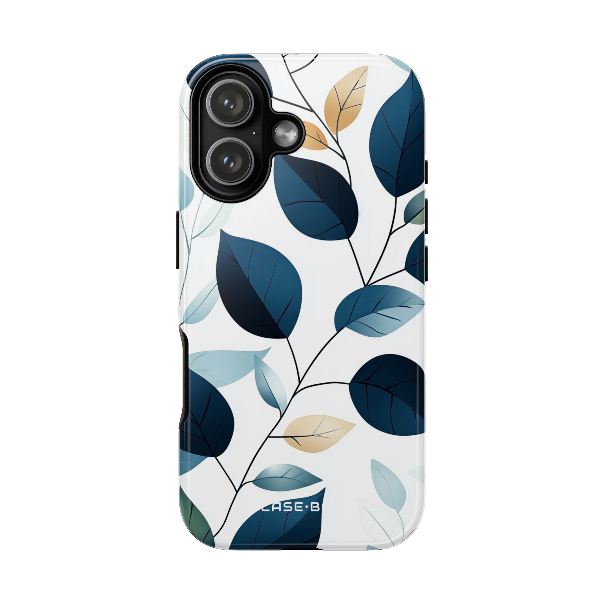 Navy Leaf Veins iPhone 17 Case - Tough