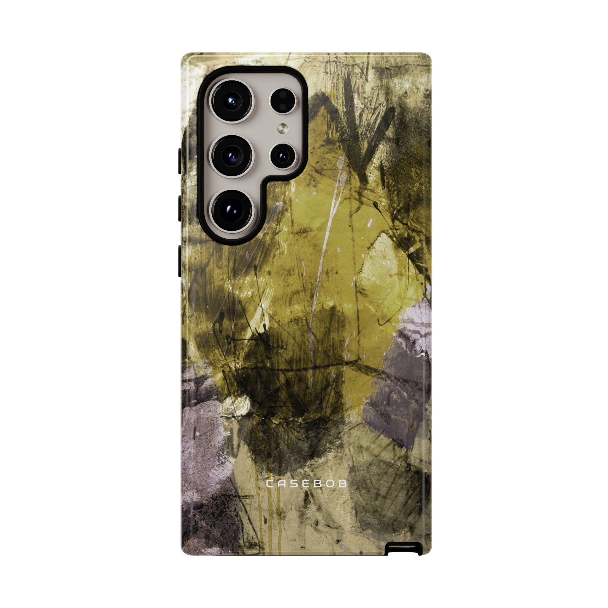 Yellow Grunge Art Phone Case - Protective Phone Case