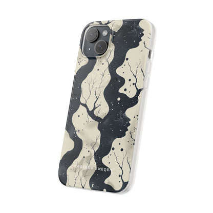 Organic Fluid Silhouettes with Cosmic Depth iPhone 15 - Flexi Phone Case