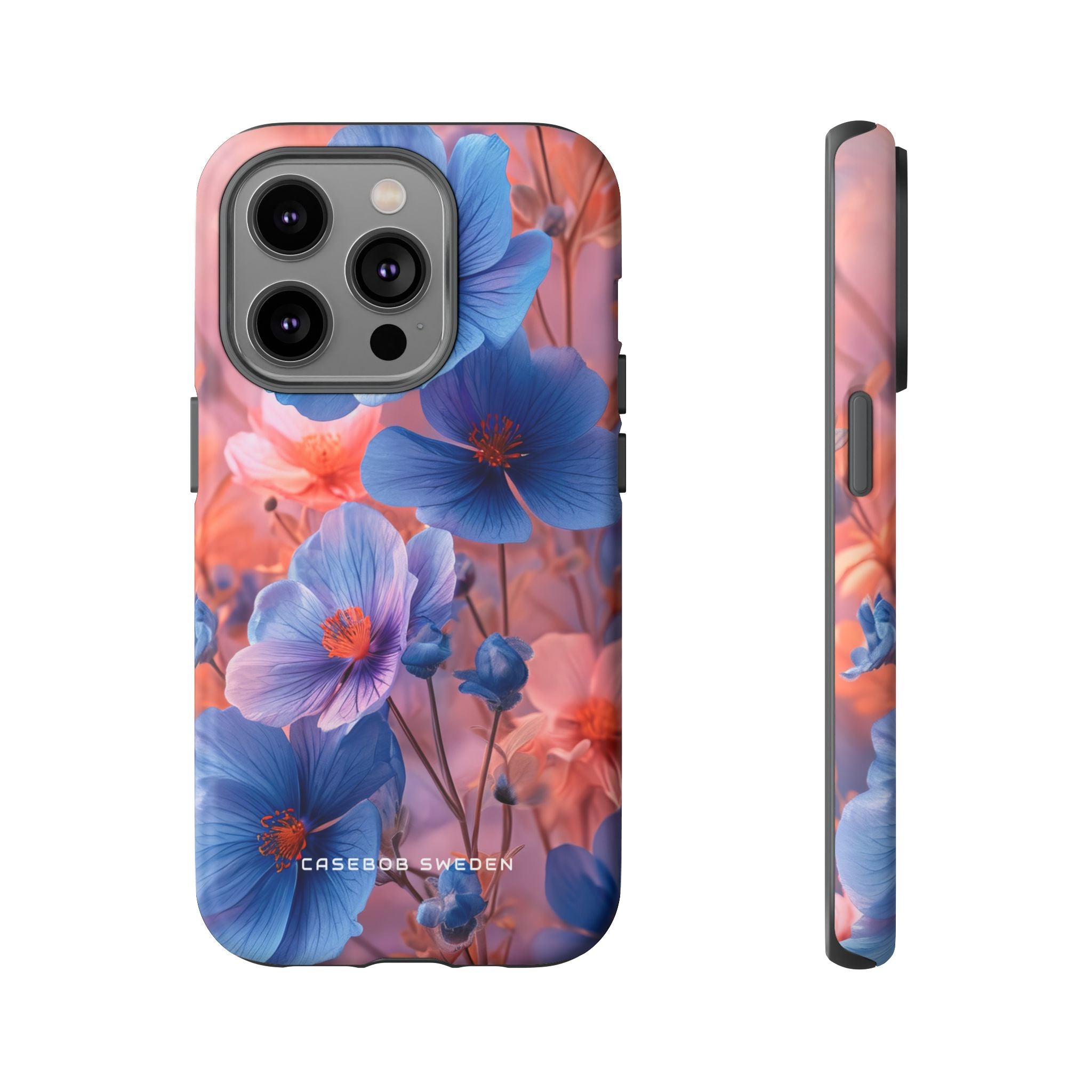 Harmonious Blooming Blues and Pinks iPhone 14 - Tough Phone Case