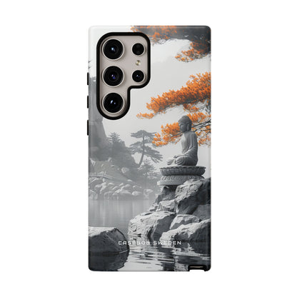 Zen Serenity: Tranquil Landscape with Buddha and Pagoda Samsung S24 - Tough Phone Case