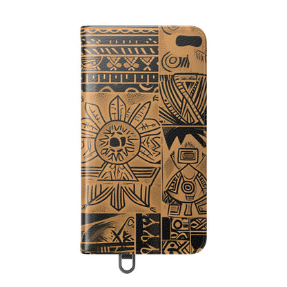 Celestial Faces Brown - Samsung S24 Case - Wallet
