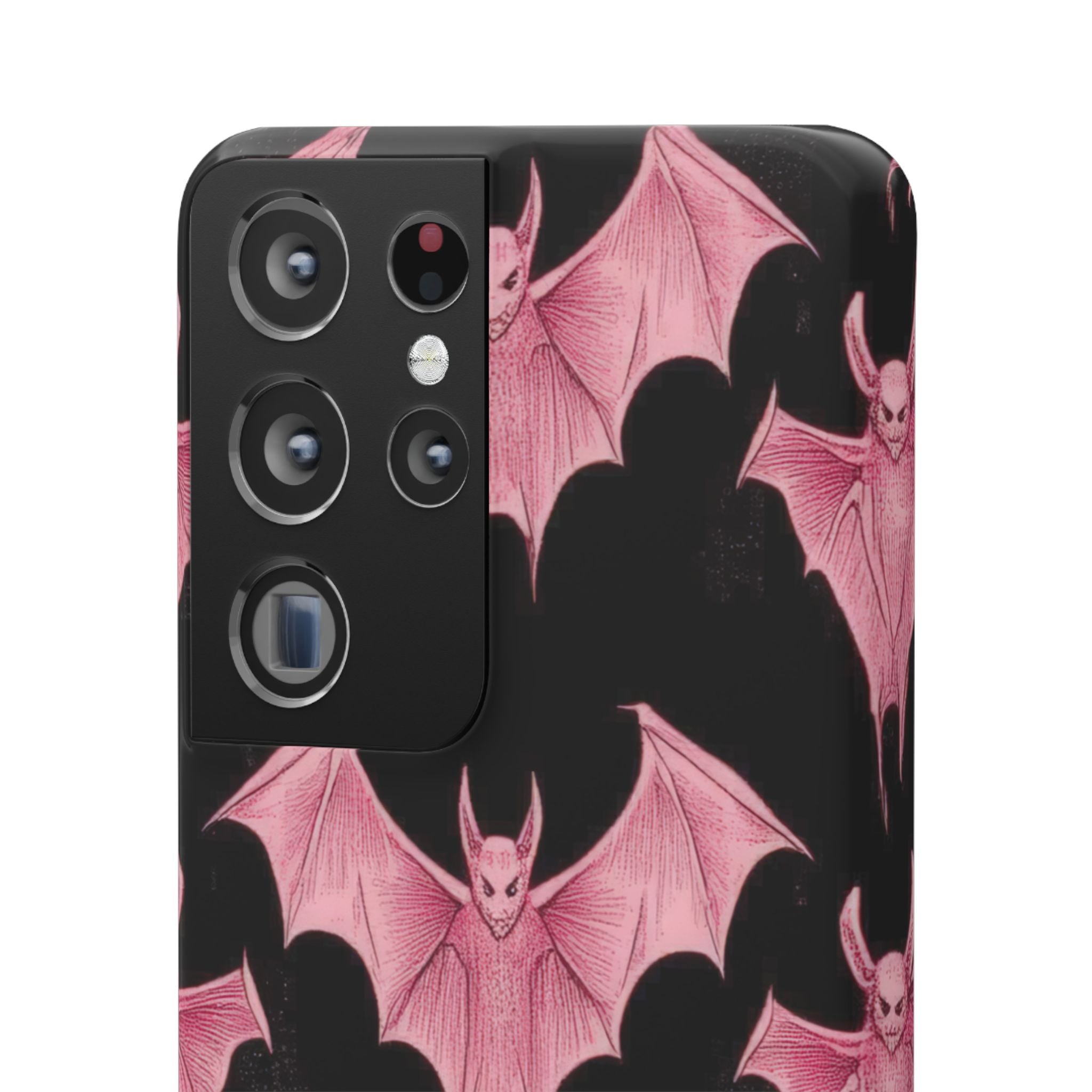 Gothic Pink Bats Aflame Samsung S21 - Slim Phone Case