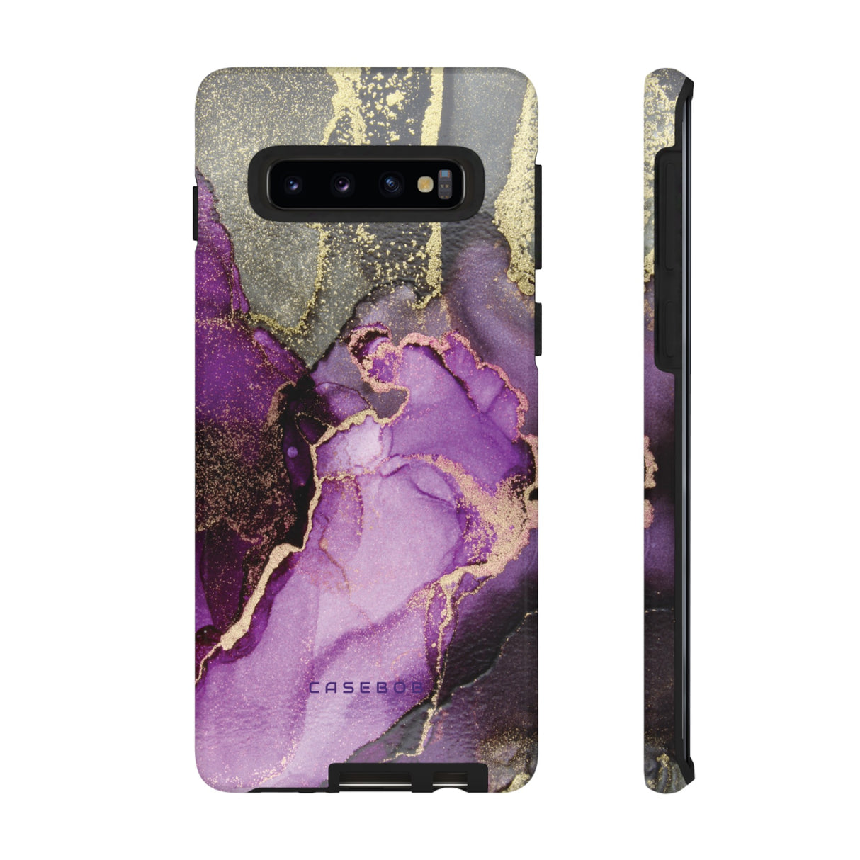 Purple Marble & Gold Phone - Protective Phone Case