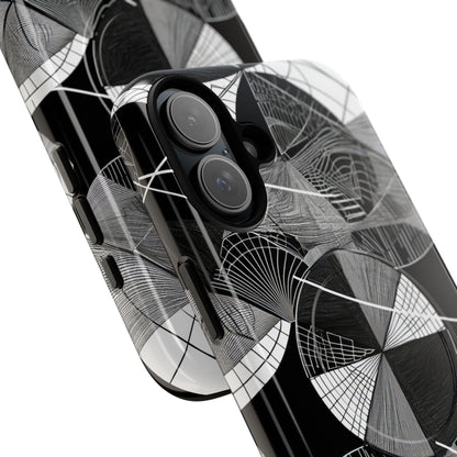 Monochrome Circle Maze iPhone 16 - Tough+