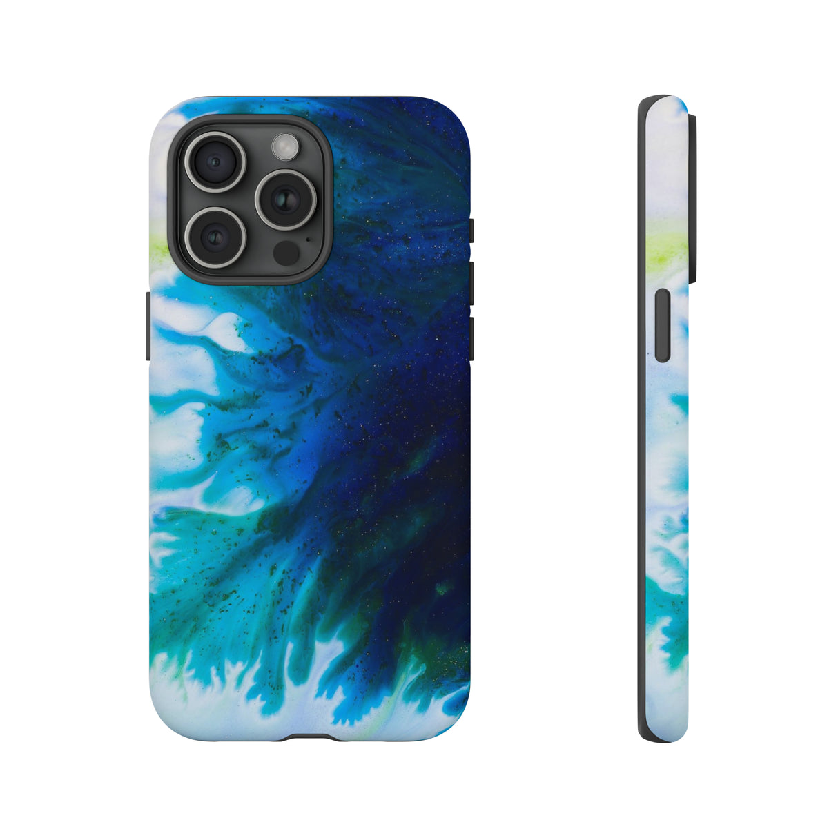 Blue Liquid Ink Art - Protective Phone Case