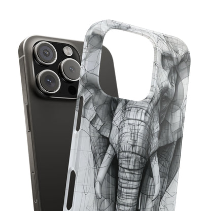 Elephant Line Geometry iPhone 16 - Slim Phone Case