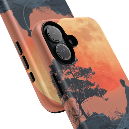 Zen Tranquility Under a Red Moon iPhone 16 | Tough+ Phone Case