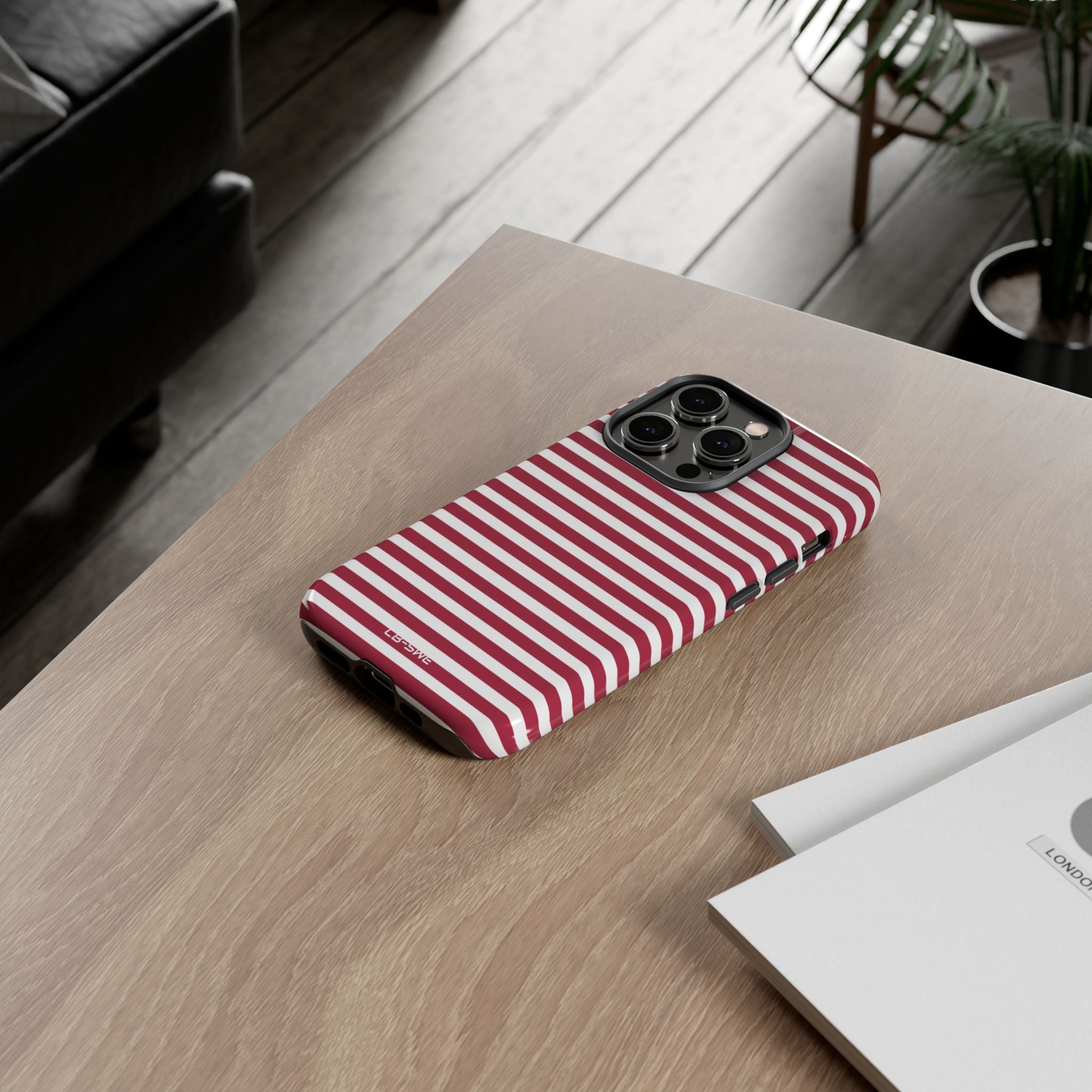 Crimson Stripes Flow - iPhone Case