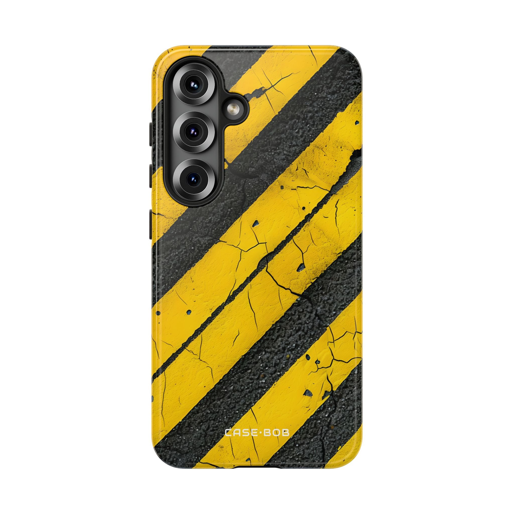 Yellow Stripe Distress Samsung S25 Case - Tough