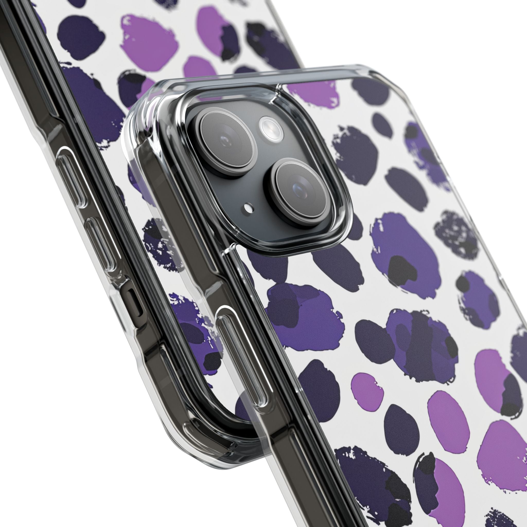 Purple Inkblots iPhone 15 - Clear Impact Phone Case