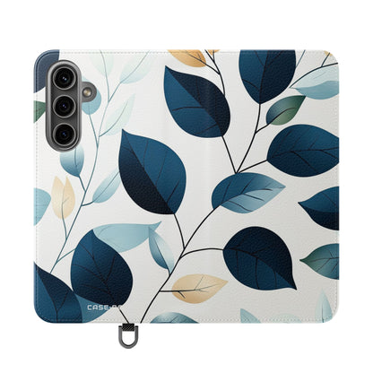 Navy Leaf Veins - Samsung S24 Plus Case - Wallet