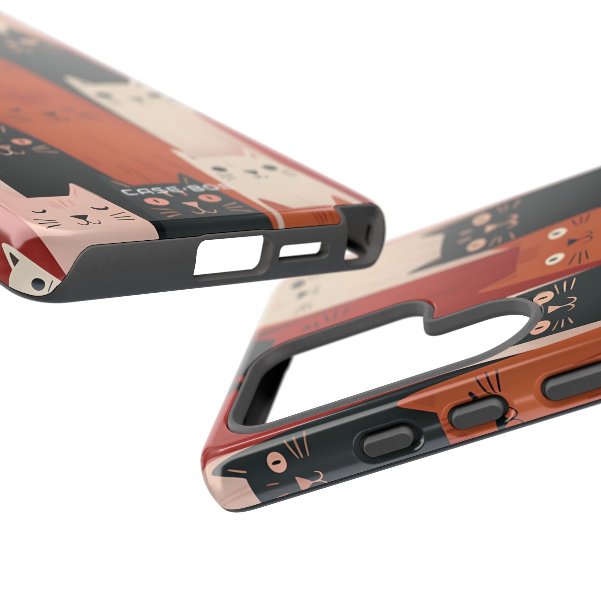 Elongated Cats Black Samsung S25 Ultra Case - Tough