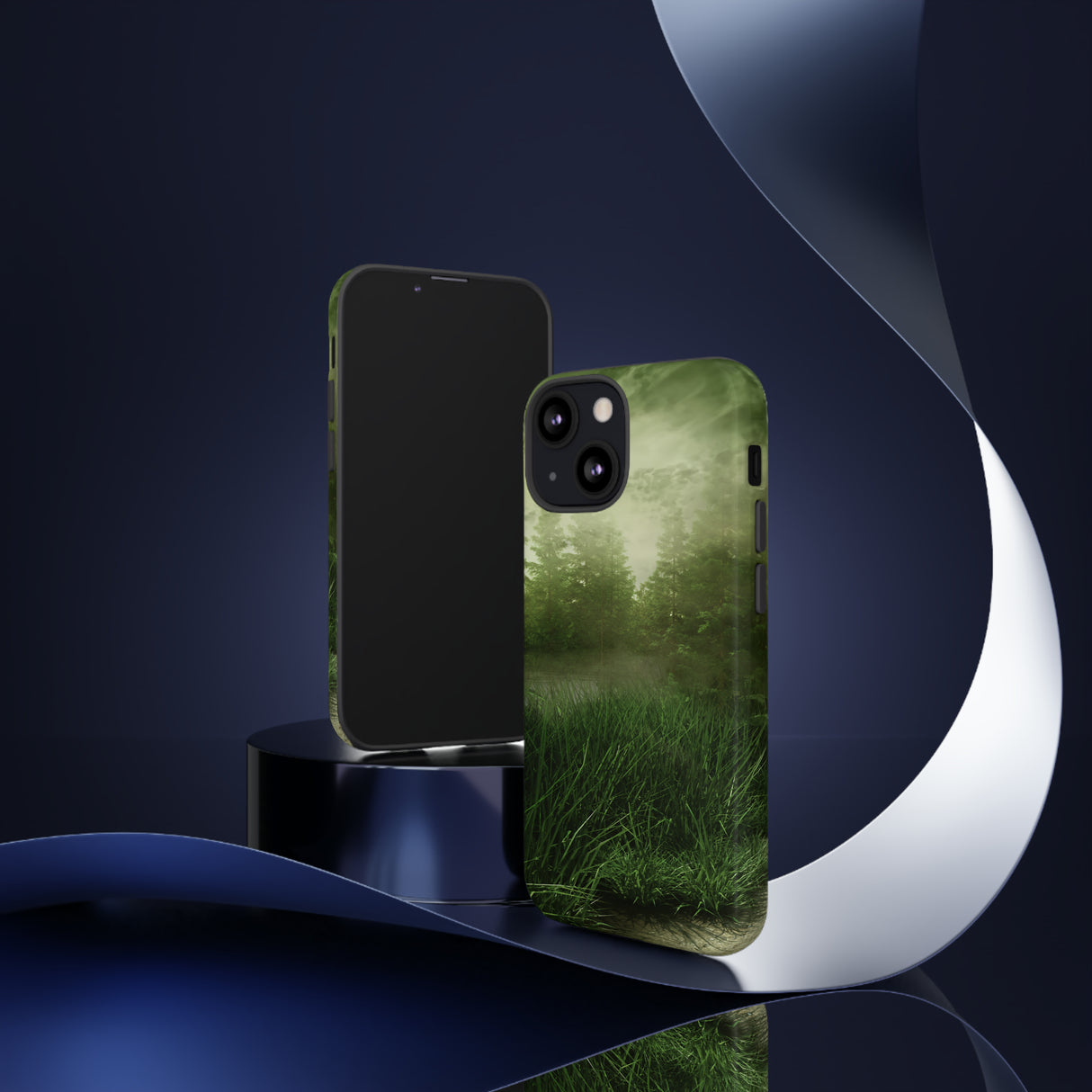 Foggy Green Landscape - Protective Phone Case