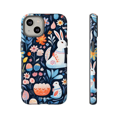 Bunnies Play Among Flowers - iPhone Case