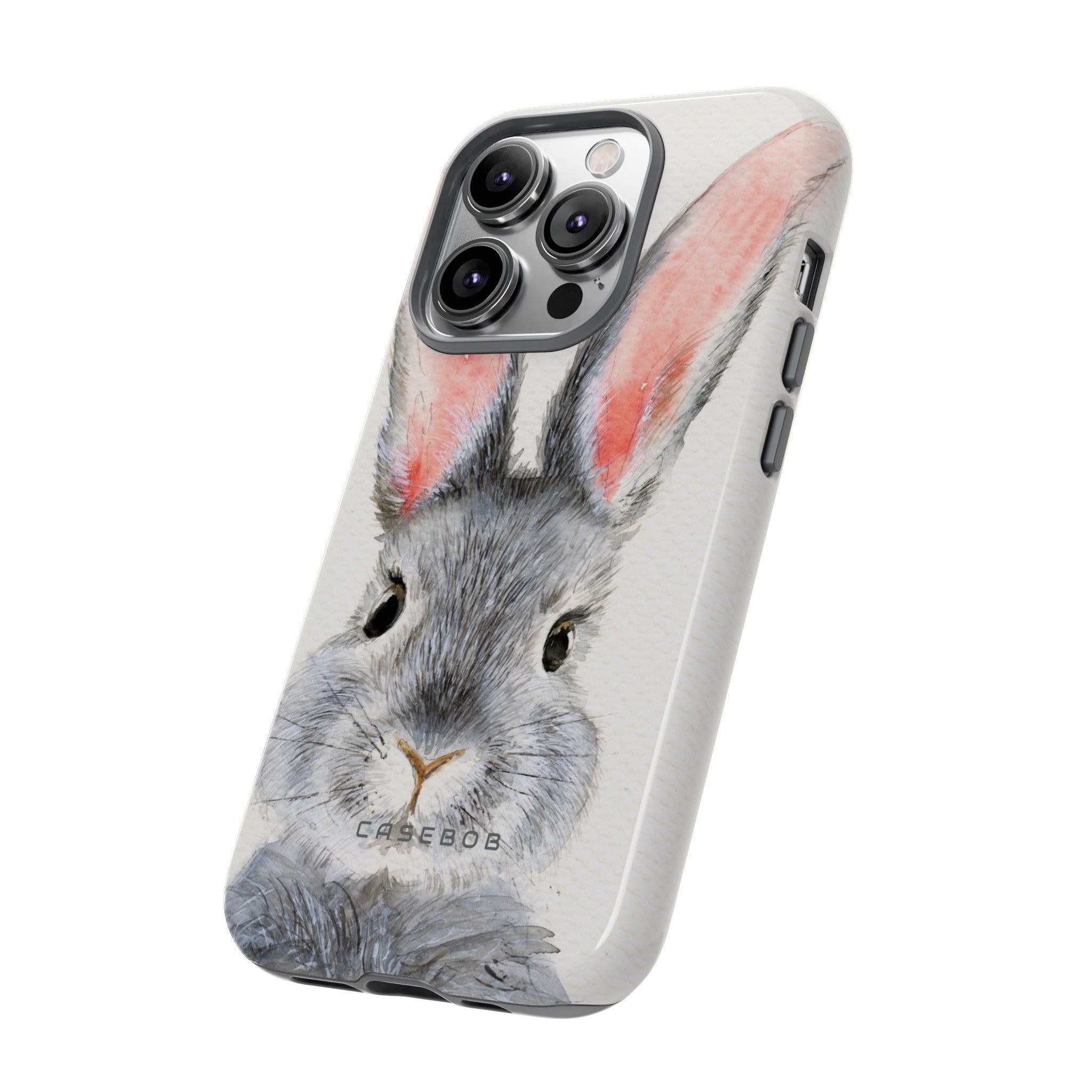 Watercolor of Fluffy Rabbit - Protective Phone Case