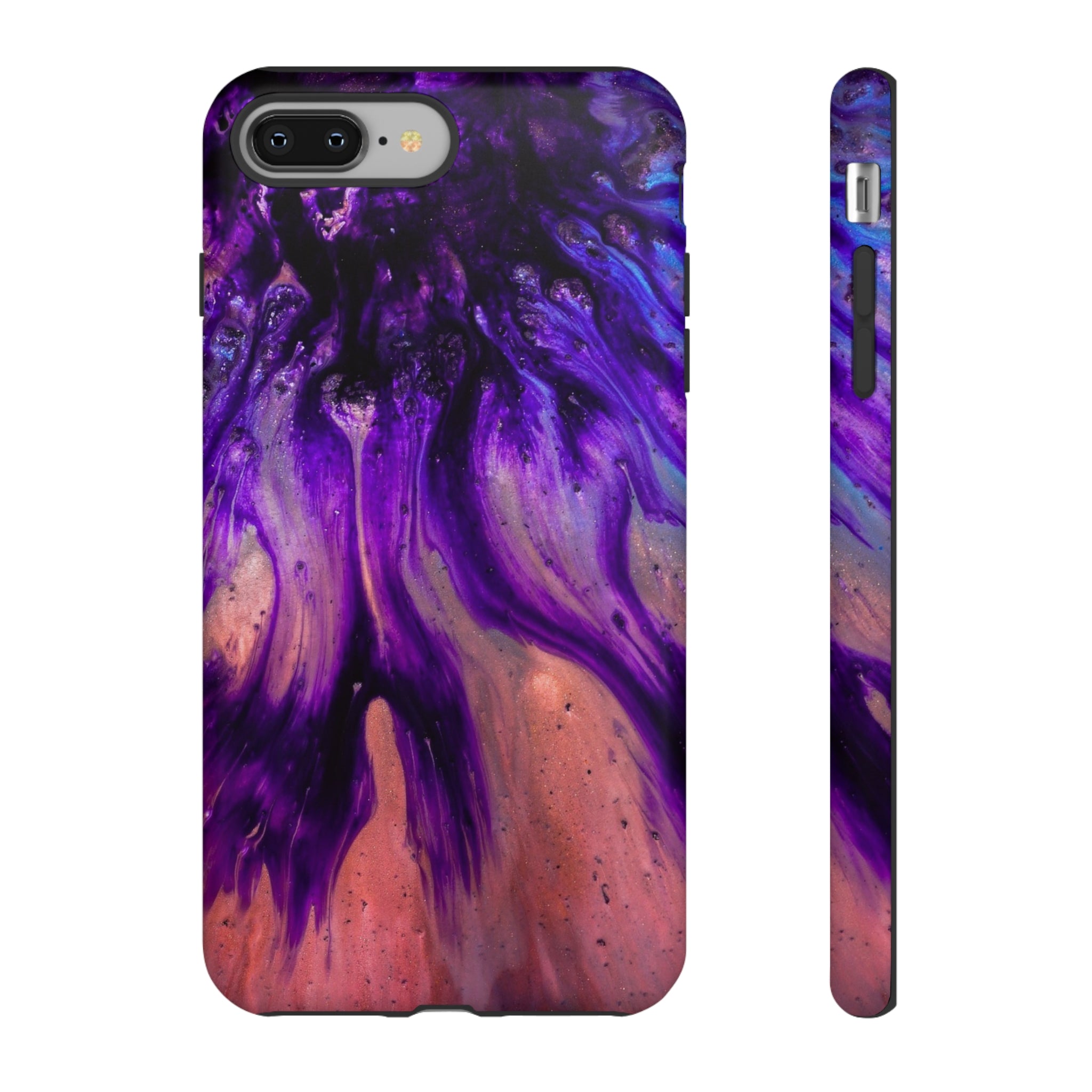 Purple Flow Ink Art iPhone Case (Protective) iPhone 8 Plus Matte Phone Case