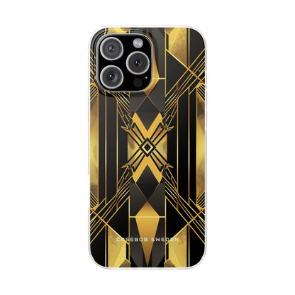 Golden Geometric Elegance iPhone 16 - Flexi Phone Case