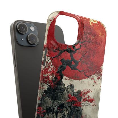 Zen Serenity in Red Harmony iPhone 15 - Slim Phone Case