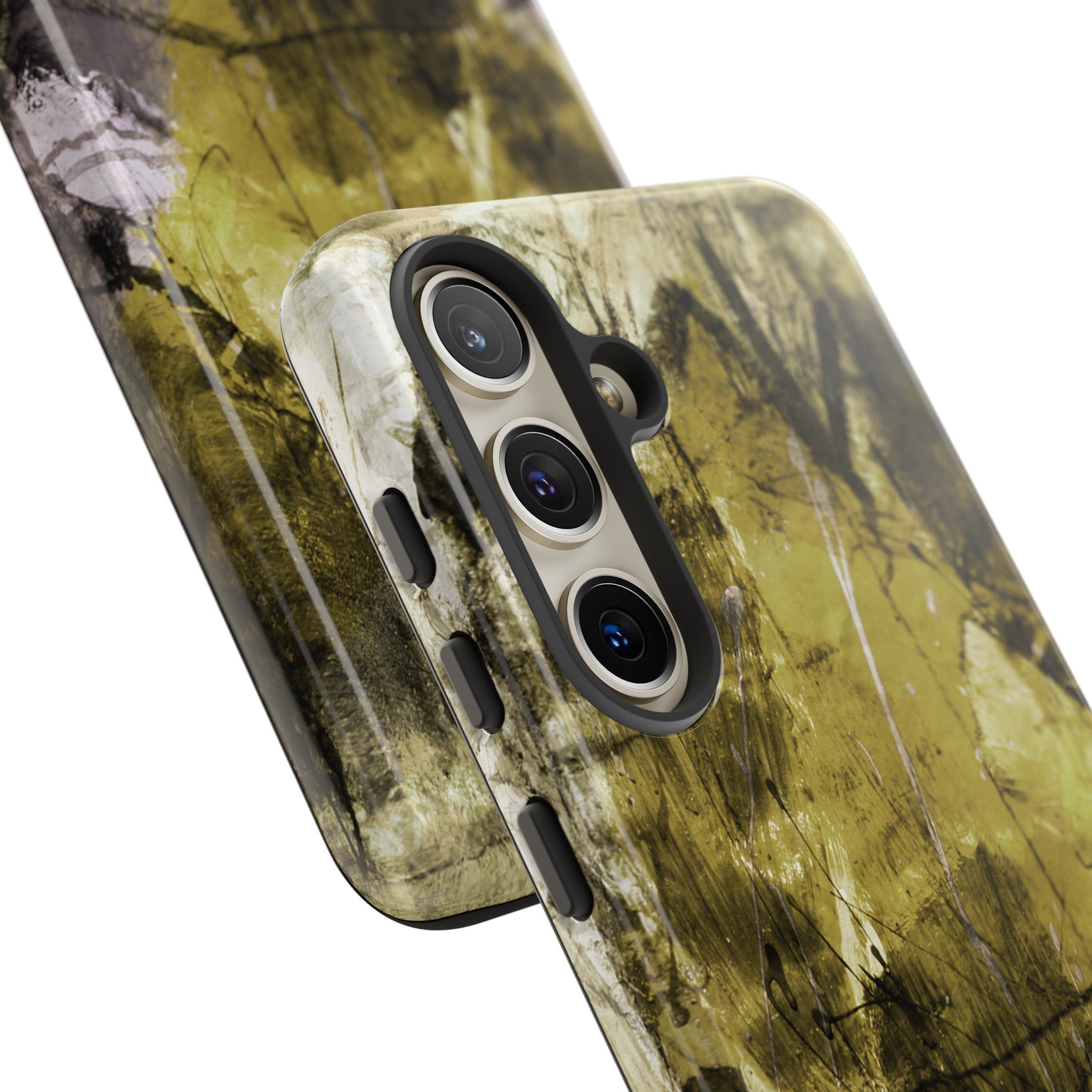 Yellow Grunge Art Phone Case - Protective Phone Case