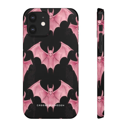 Gothic Pink Bats Aflame iPhone 12 - Slim Phone Case