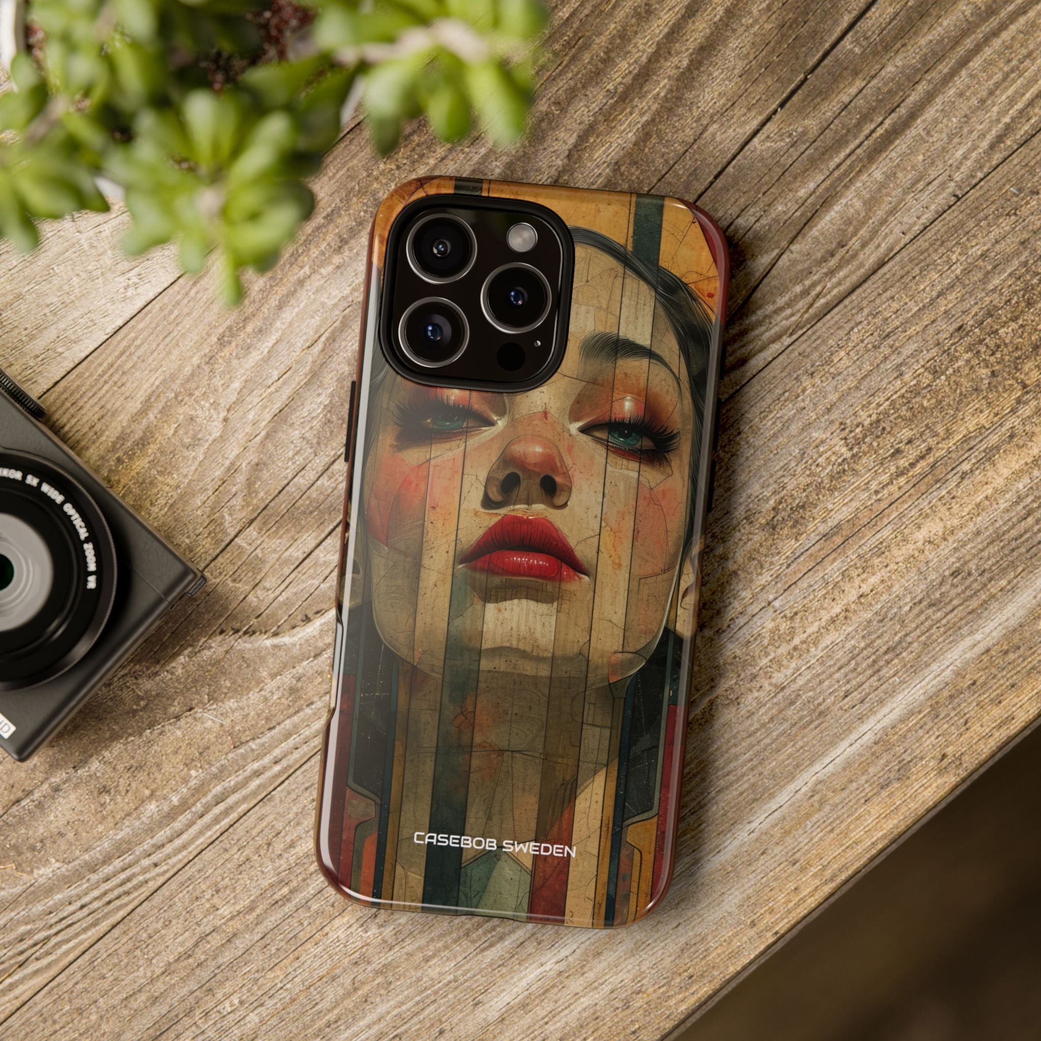 Bold Art Deco Portrait - Tough iPhone 16 Phone Case