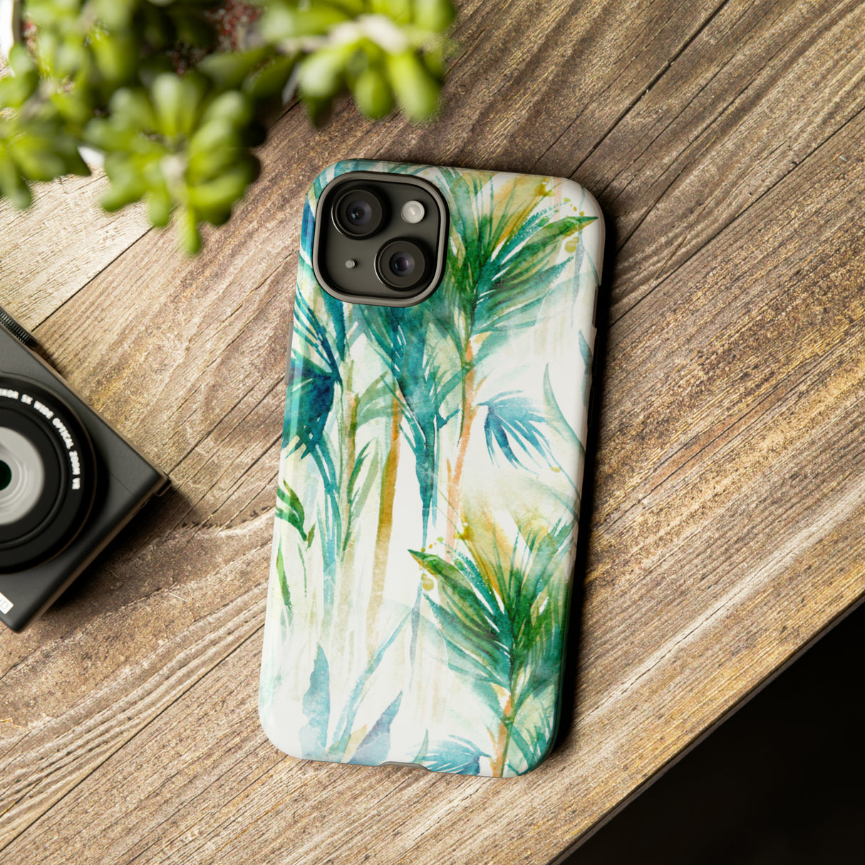 Watercolor Tropical Trees - Protective Phone Case