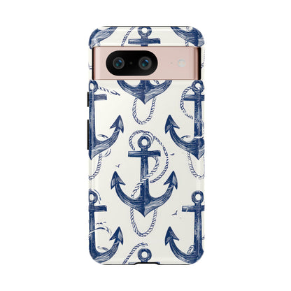 Navy Anchor Loop Google Pixel 8 Case - Tough