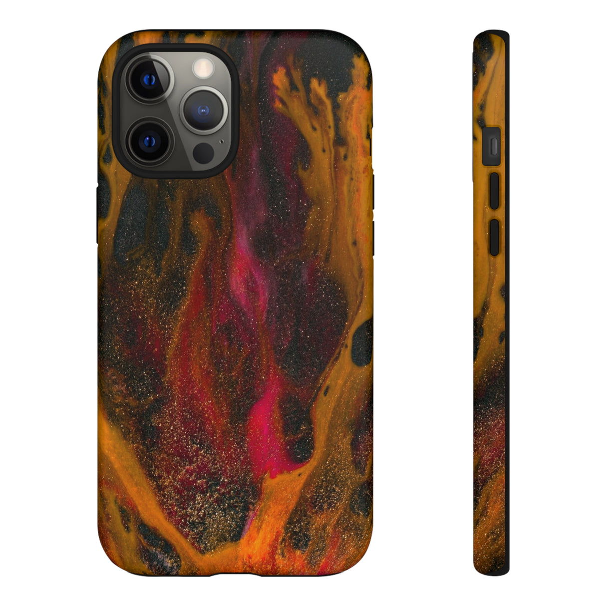 Bon Fire Ink Art iPhone Case (Protective) iPhone 12 Pro Max Matte Phone Case