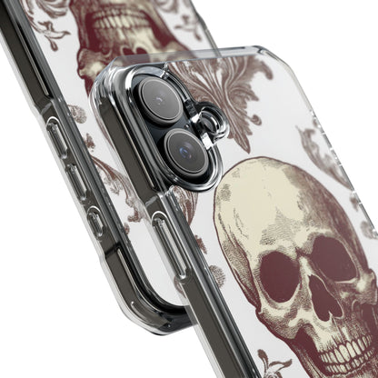 Gothic Skulls and Ornate Foliage iPhone 16 - Clear Impact Phone Case